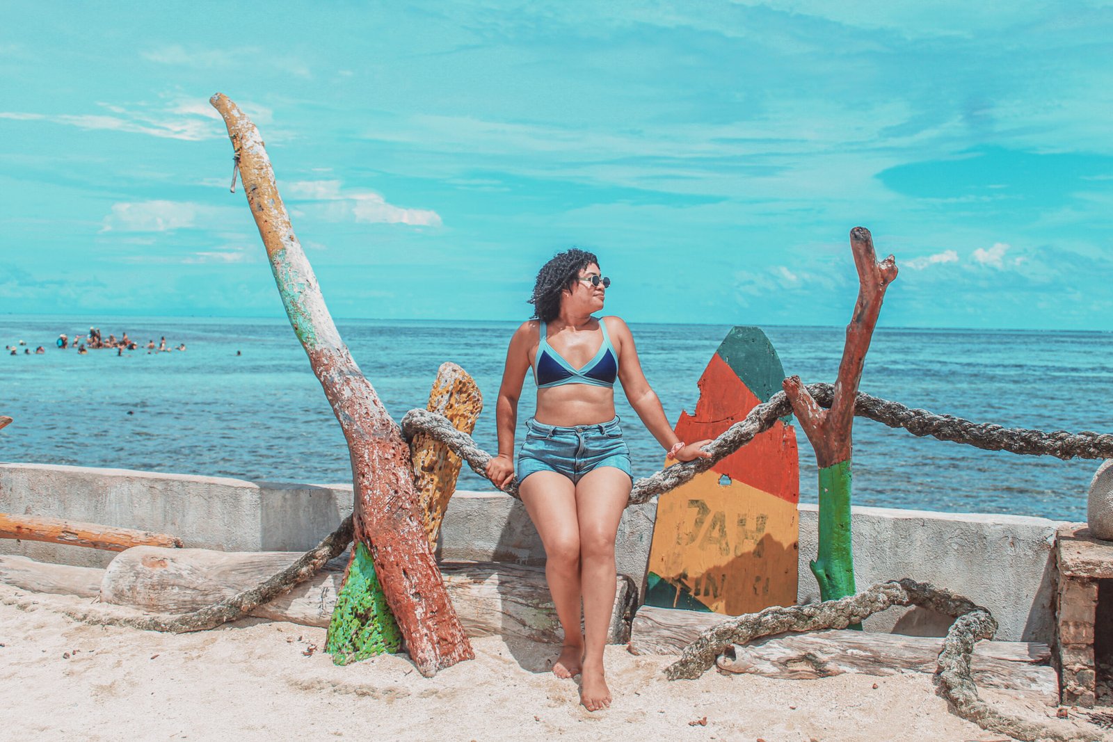 Viajeros disfrutando de San Andrés